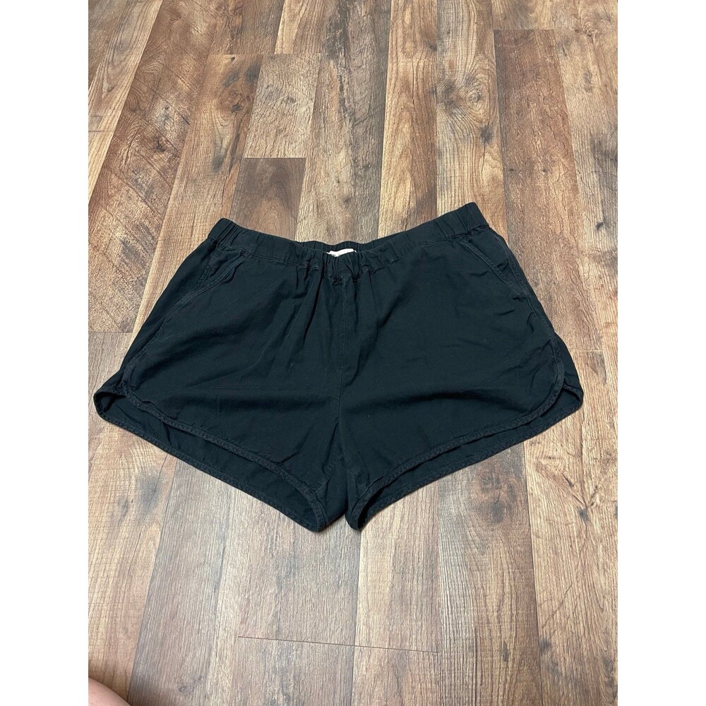 Madewell Womens Shorts Size L Black Pockets Cotton Viscose Lounge Casual Comfort